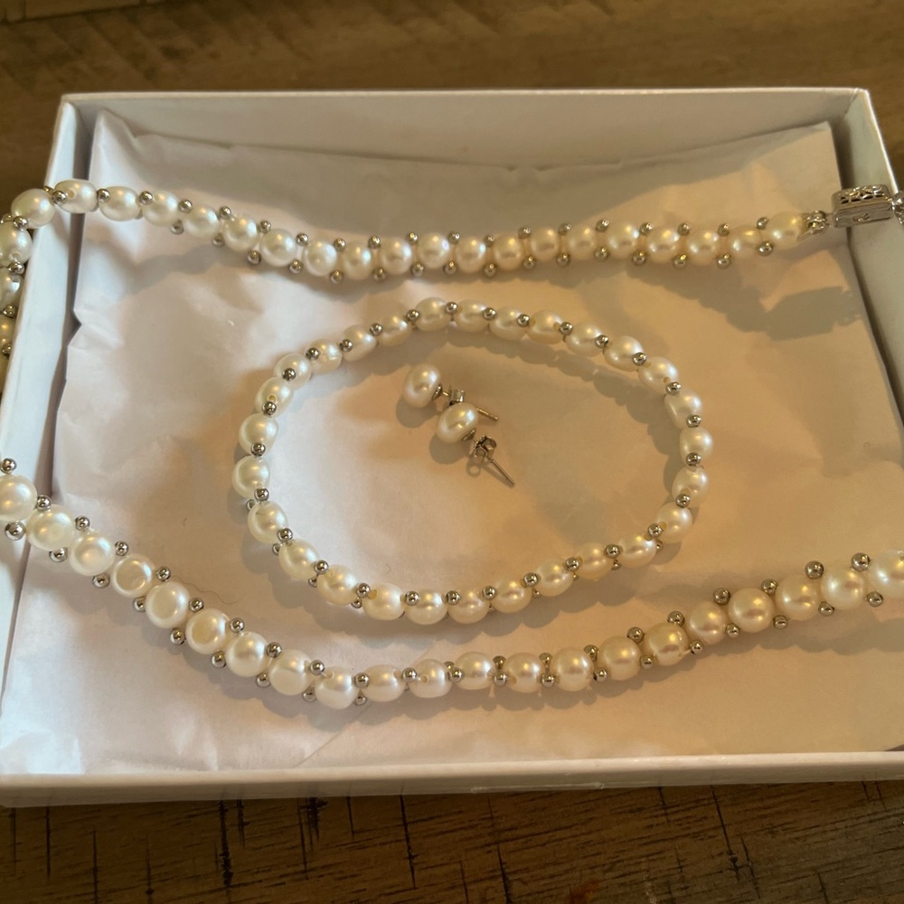 Rare Fresh Water Ivory Pearl Bridal set